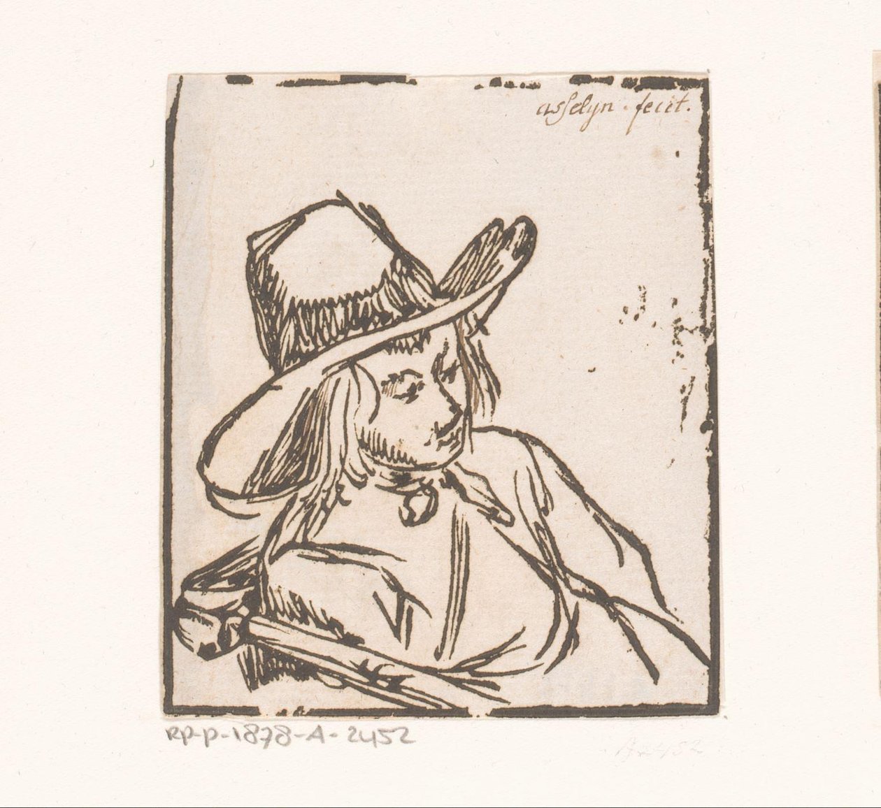 Homme assis avec un chapeau - Anonymous