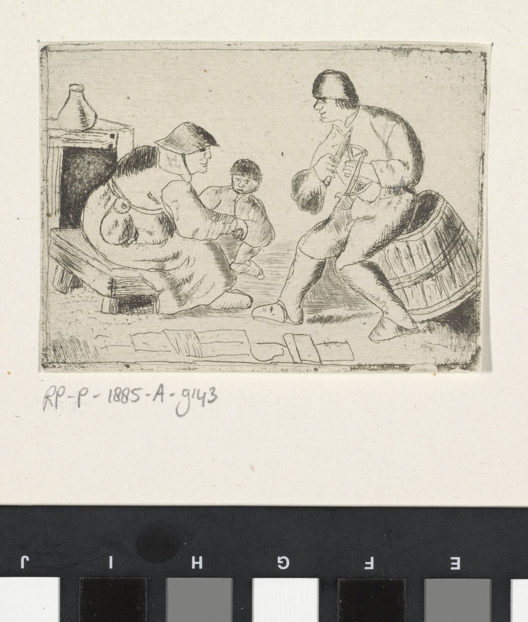 Femme assise et homme filant - Anonymous