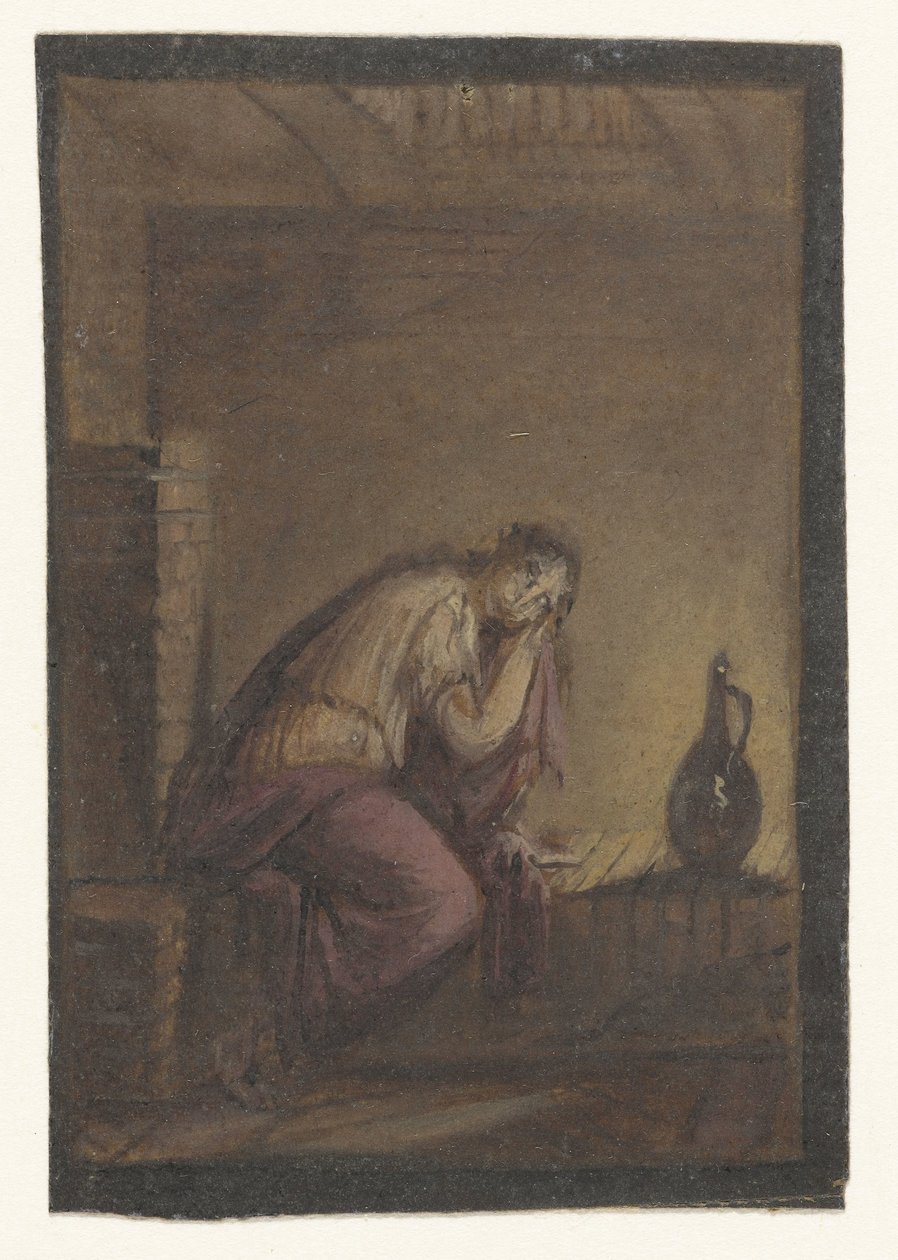 Femme assise avec une cruche - Anonymous