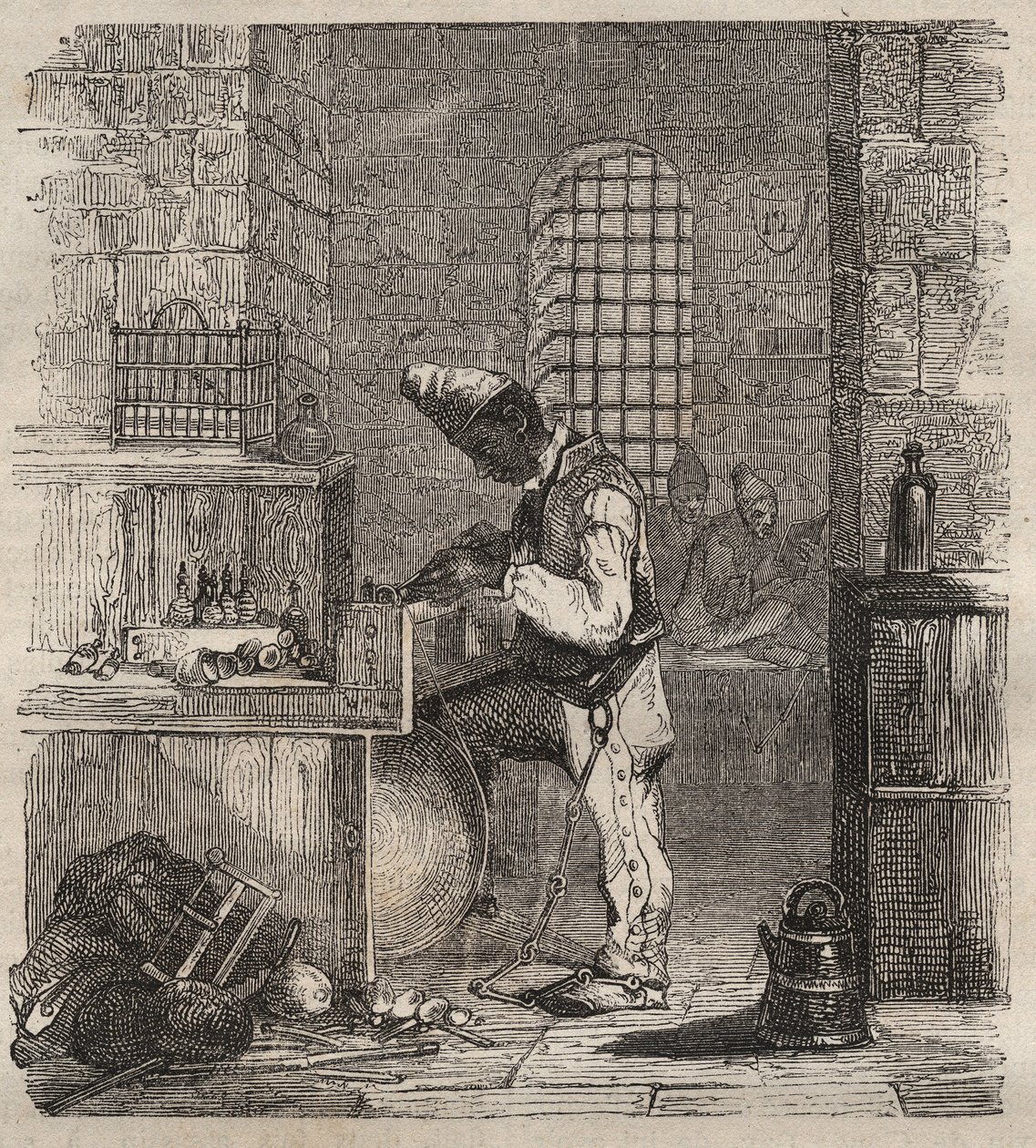Une force de travail au bagne de Brest au XIXe siècle. Gravure dans « Histoire des bagnes depuis leur création à nos jours » (1877) par Pierre Zaccone. - Anonymous Anonymous