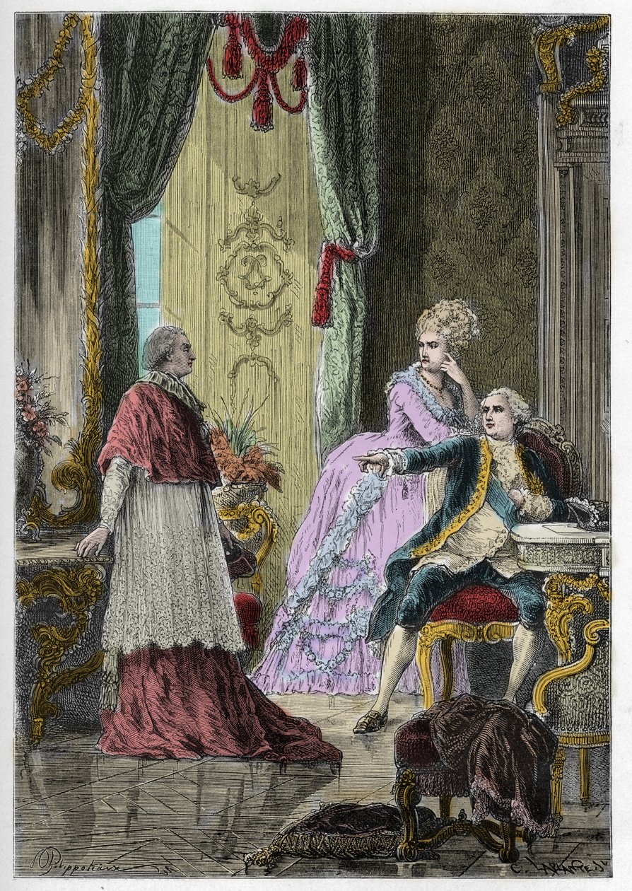 Affaire du collier de la reine (1785-1786) : Cardinal Louis René Édouard de Rohan devant le roi Louis XVI et la reine Marie-Antoinette - Anonymous Anonymous