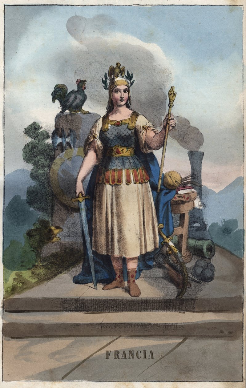 Allégorie de la France - gravure de « Usi e Costumi di Tutti i Popoli dell