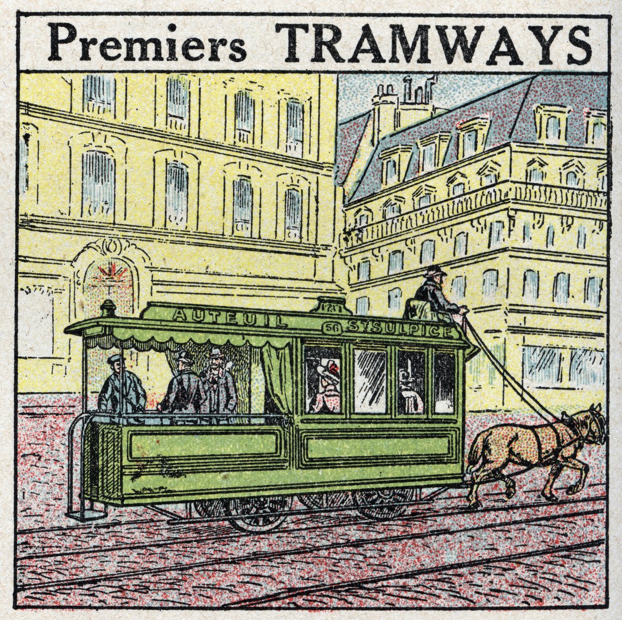 Traction animale : premiers tramways à chevaux connus sous le nom de « l