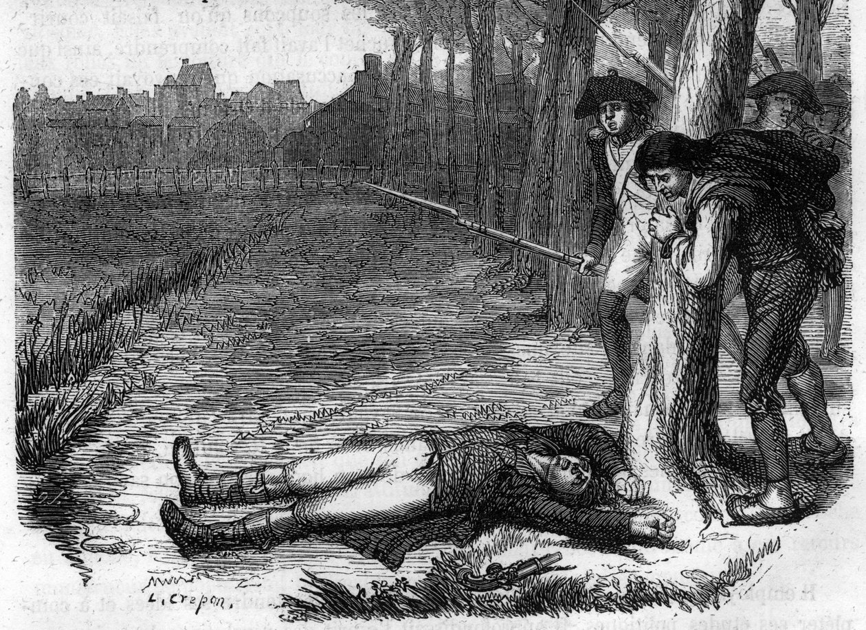 Arrestation de Charles Jean Marie Barbaroux (1767-1794), homme politique français en 1793 - Gravure dans « Histoire des Girondins » par Alphonse de Lamartine (1790-1869) 1865-1866 - Collection privée - Anonymous Anonymous