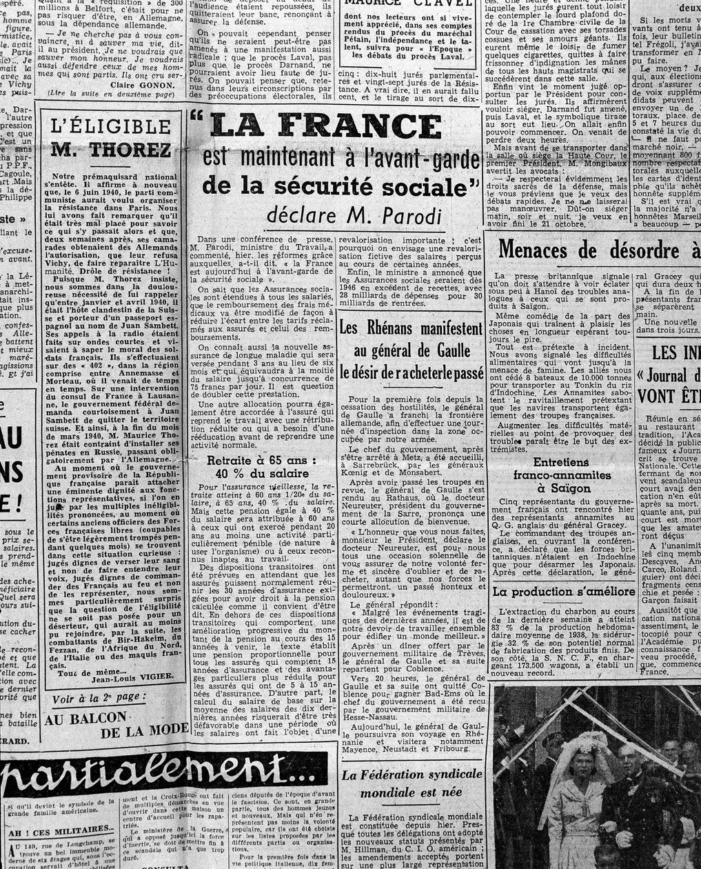 Article sur la sécurité sociale : « La France est maintenant à l