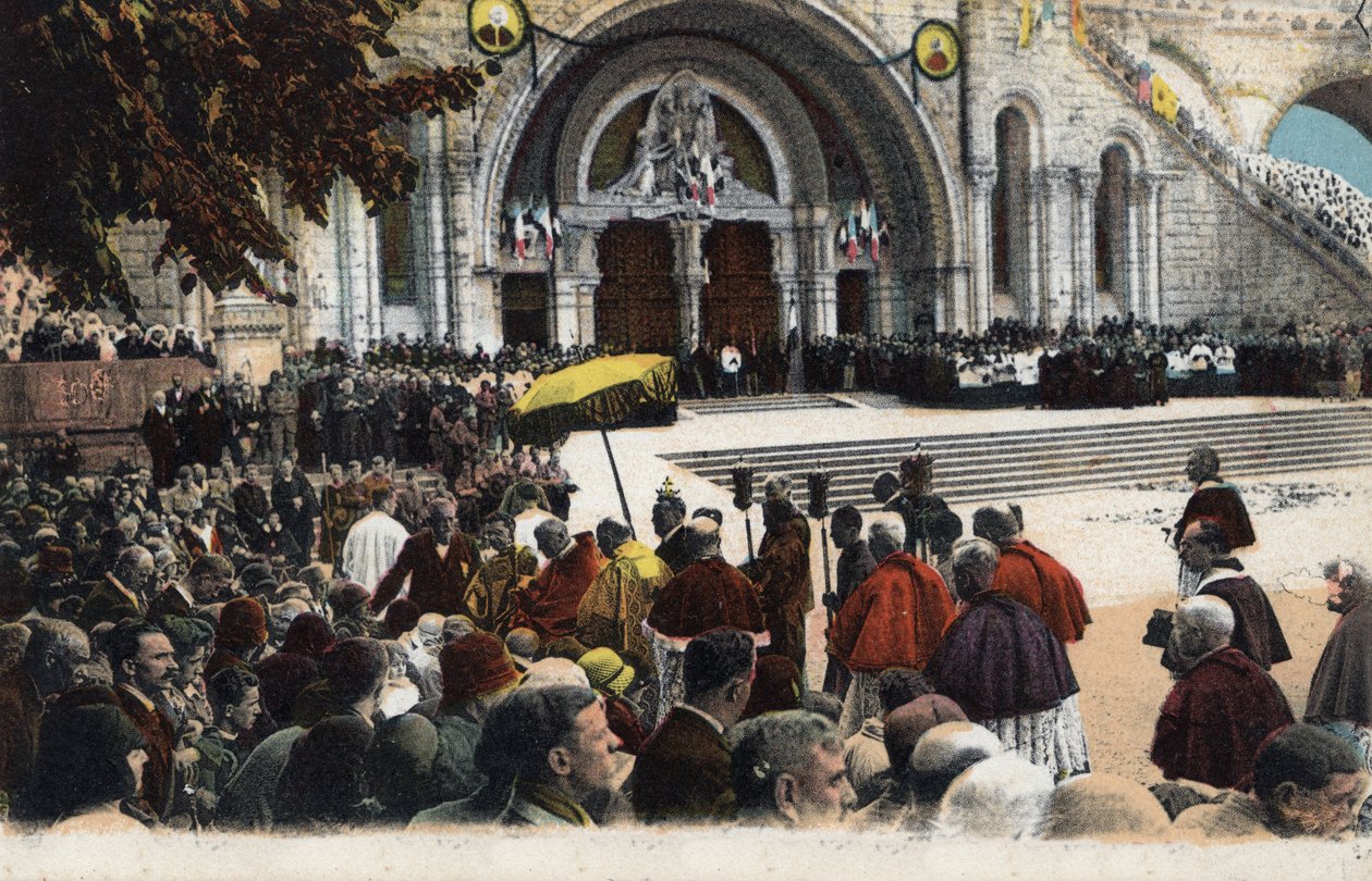 Bénédiction des malades devant le rosaire à Lourdes - Hautes-Pyrénées (65) vers 1900 - Anonymous Anonymous