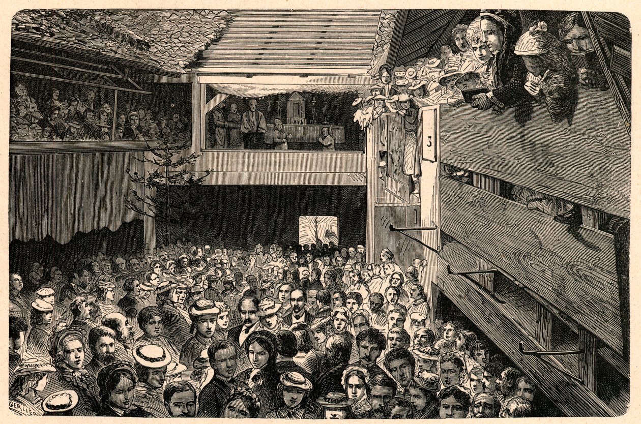 Célébration du culte catholique à Porrentruy, Suisse en 1874, d