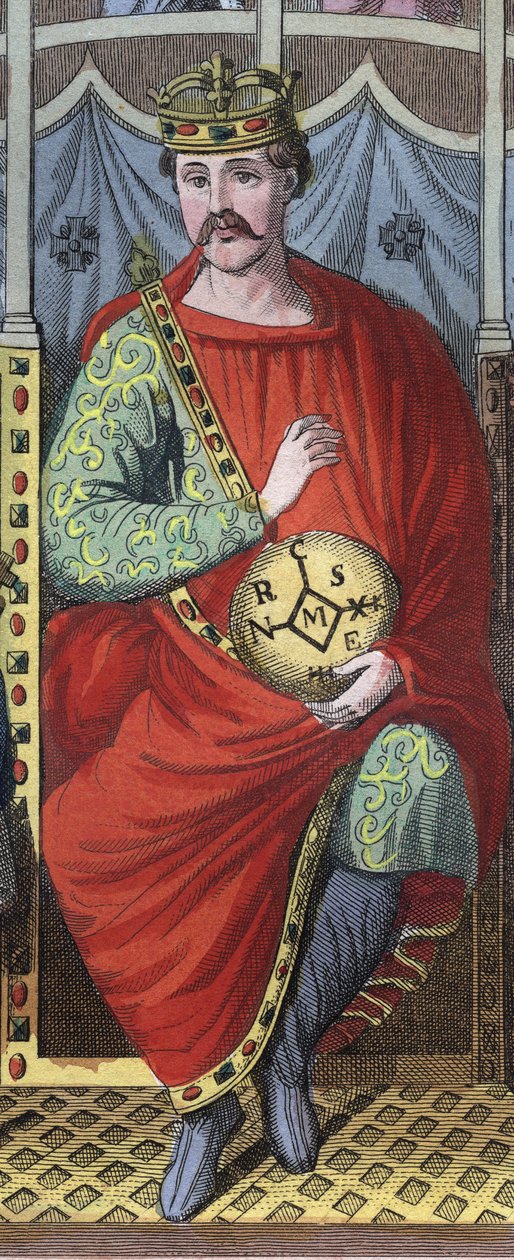 Portrait de Charles II le Chauve (823-877), roi de France - gravure de « Usi e Costumi di Tutti i Popoli dell