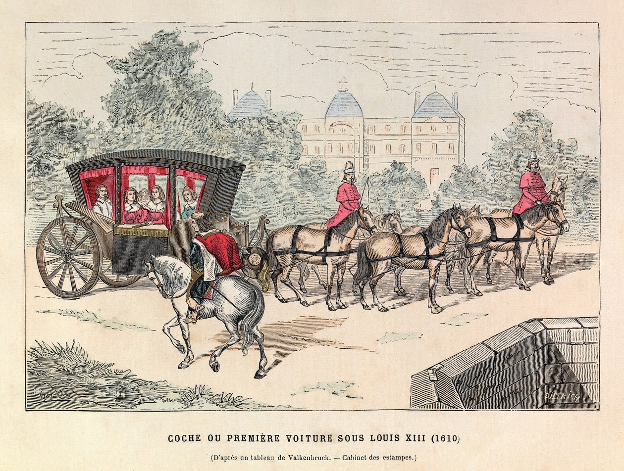 Coche ou première voiture sous le règne de Louis XIII (1601 - 1643) - Anonymous Anonymous