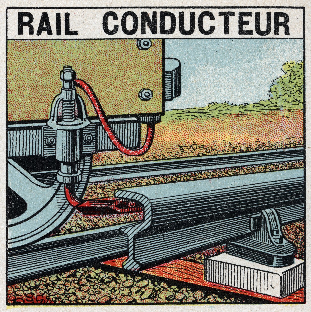 Chemins de fer électriques : rail conducteur. Illustration anonyme de 1925. Collection privée. - Anonymous Anonymous