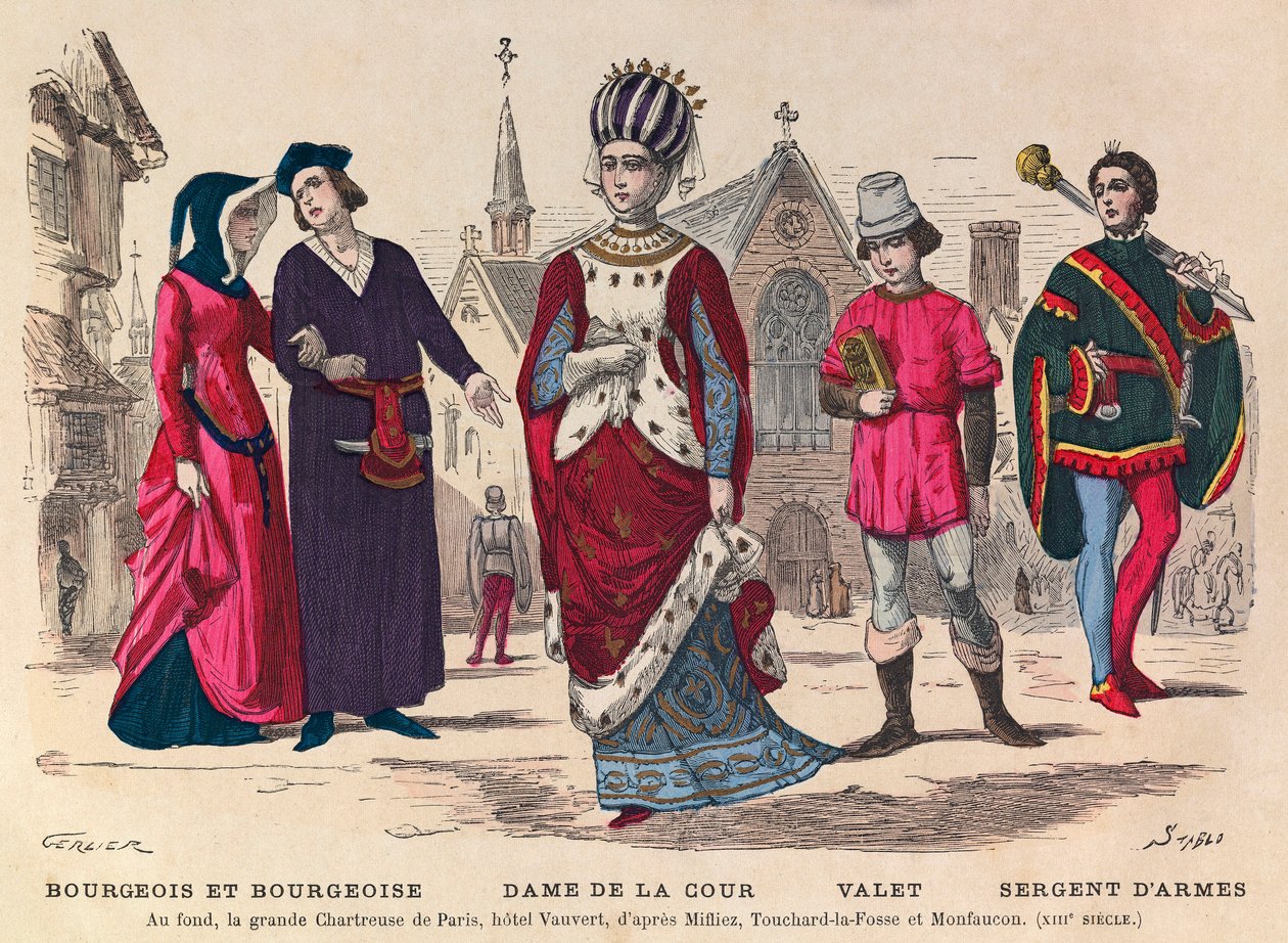 Bourgeois et bourgeoise, Dame de la Cour, valet, sergent d