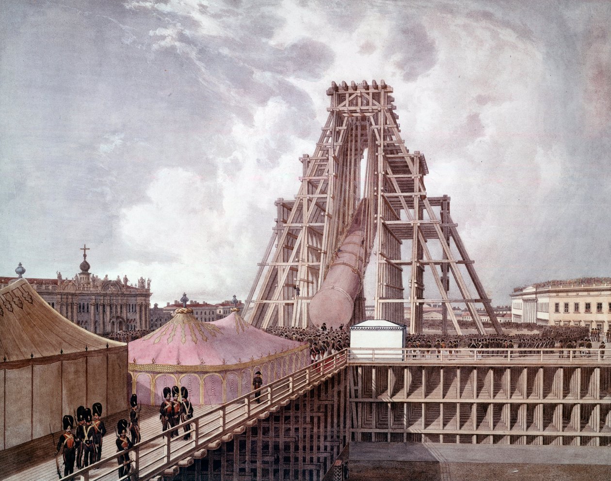 Érection de la colonne d