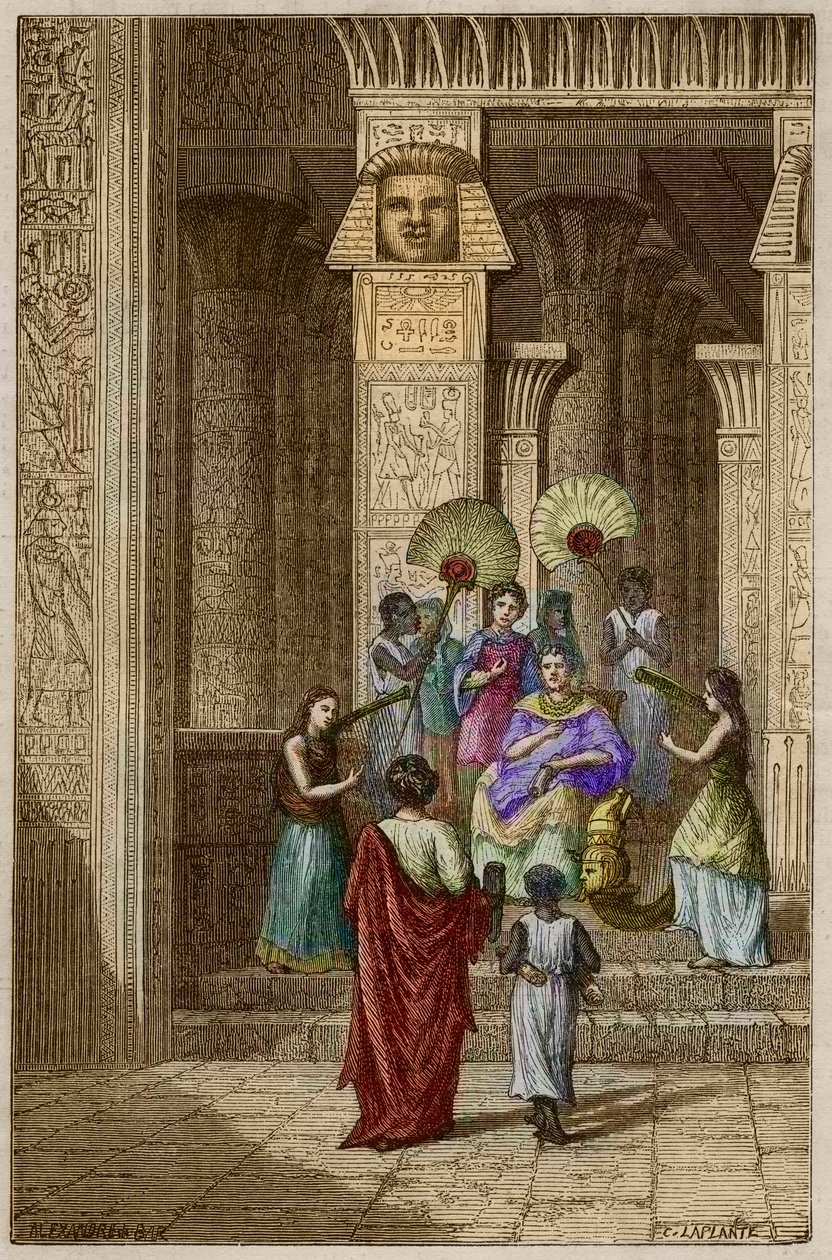 Euclide présentant à Ptolémée Soter (Ptolémée Ier Soter) son ouvrage sur les éléments de géométrie - Euclide (325-265 av. J.-C.) mathématicien grec présenté à Ptolémée Ier (360-283 av. J.-C.) Soter (sauveur) ses éléments de géométrie - gravure dans « Vie d - Anonymous Anonymous