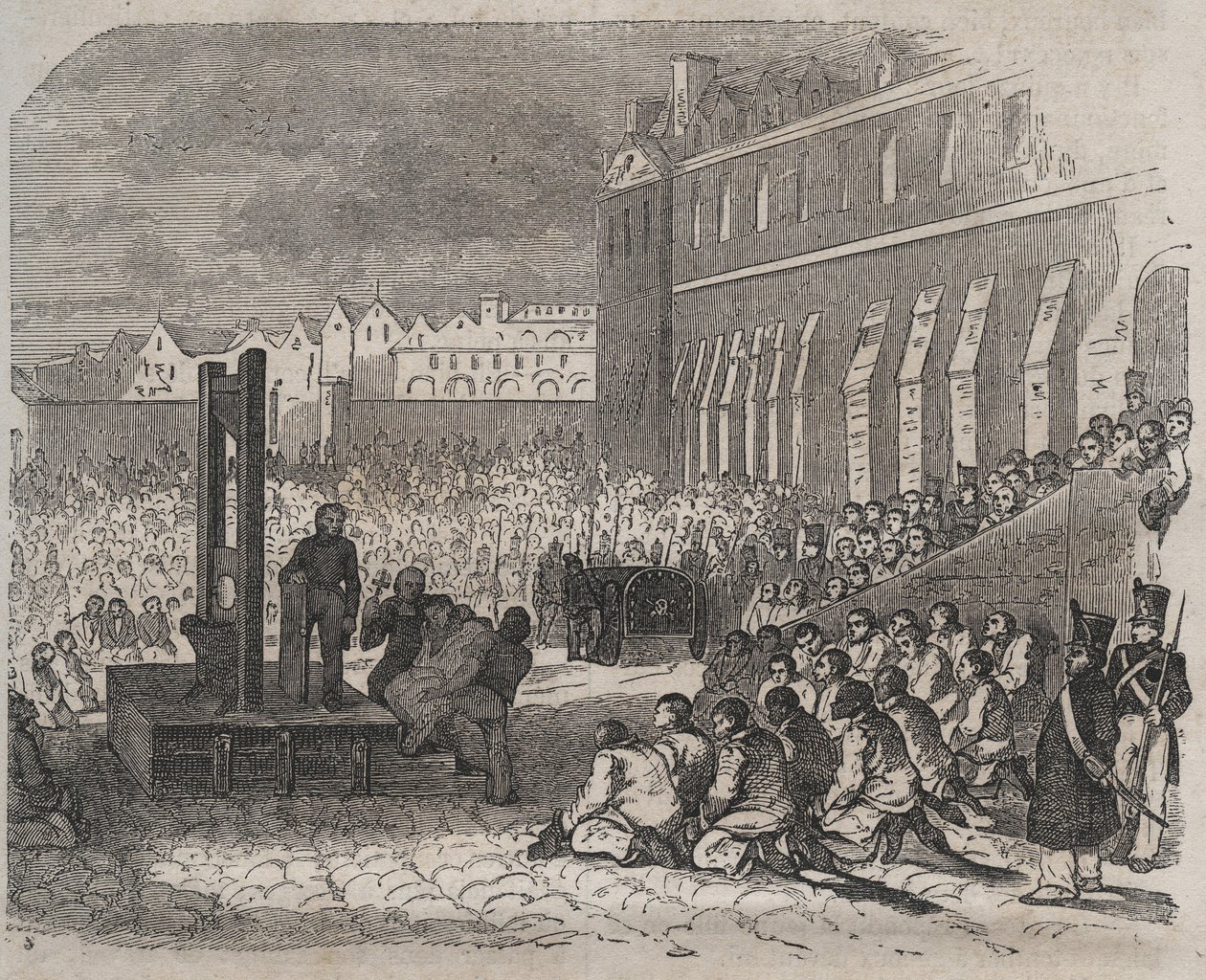 Exécution au bagne de Brest par Joseph Bordelet. Gravure dans « Histoire des bagnes depuis leur création à nos jours » (1877) par Pierre Zaccone. Collection privée. - Anonymous Anonymous
