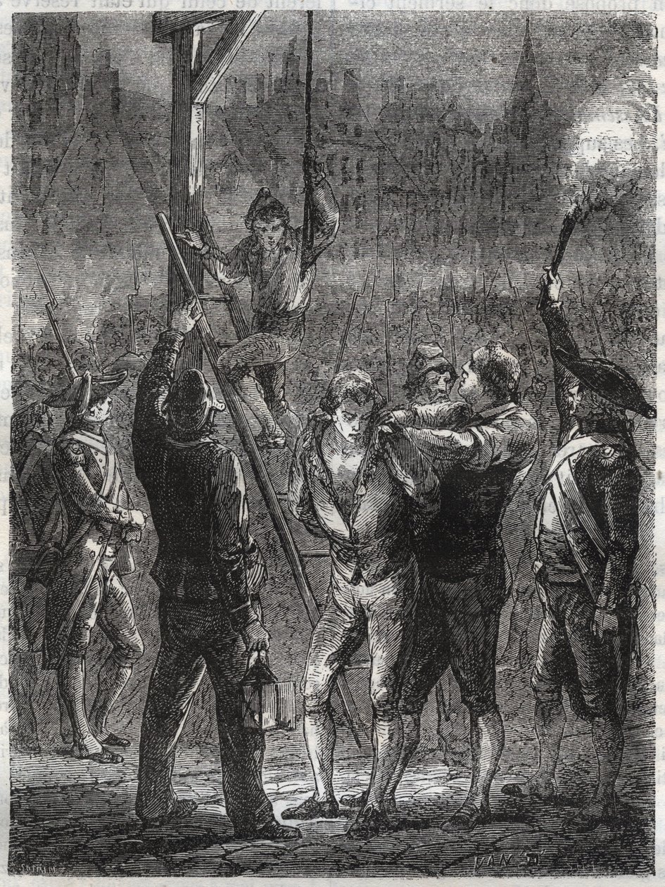 Exécution de Thomas de Mahy (1744-1790), Marquis de Favras - Paris, le 19 février - Anonymous Anonymous