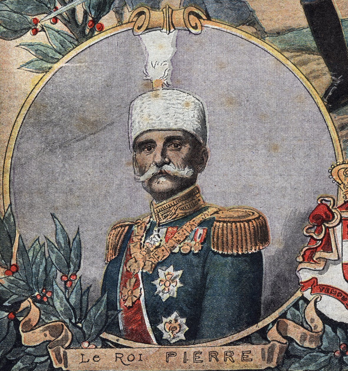 Première Guerre mondiale 1914-1918 : Portrait de Pierre Ier de Serbie (Pierre Karageorgevitch) - Anonymous Anonymous