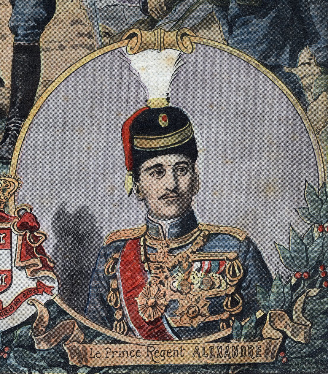 Première Guerre mondiale 1914-1918 : Portrait du prince régent de Serbie Alexandre, devenu roi Alexandre Ier de Yougoslavie ou Alexandre II de Serbie (1888-1934) - Anonymous Anonymous
