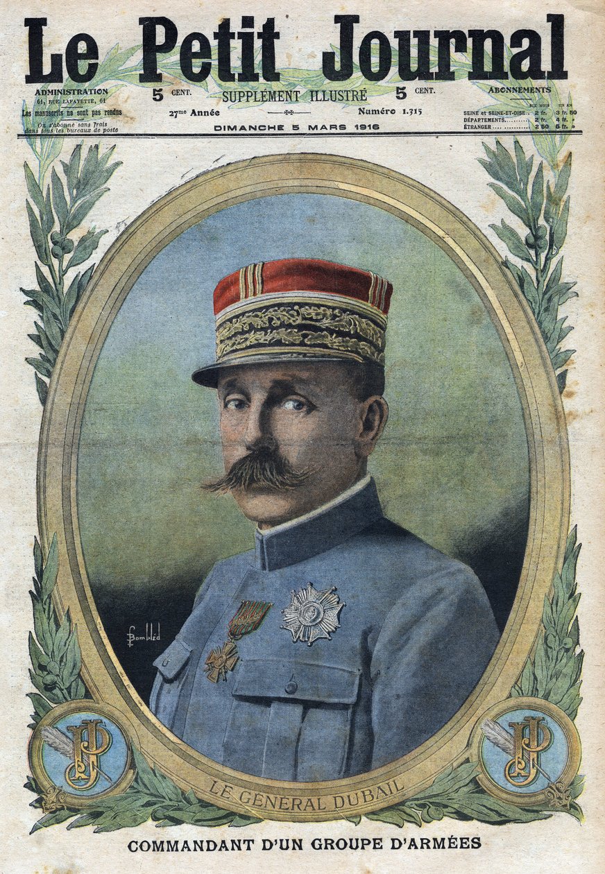 Première Guerre mondiale 1914-1918. Portrait du général Auguste Dubail (1851-1934). Dans « Le Petit Journal », le 5/03/1916. Collection privée - Anonymous Anonymous