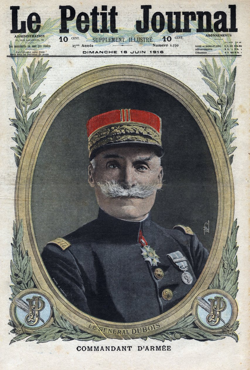Première Guerre mondiale 1914-1918. Portrait du général français Pierre Dubois (1852-1924). Dans « Le Petit Journal », le 18/06/1916. Collection privée - Anonymous Anonymous