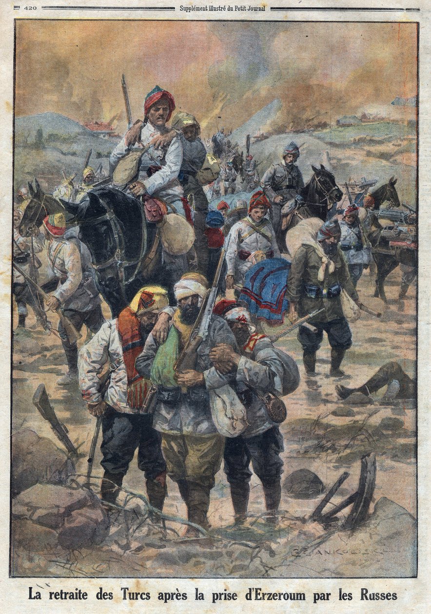 Première Guerre mondiale 1914-1918. La retraite des Turcs après la prise d