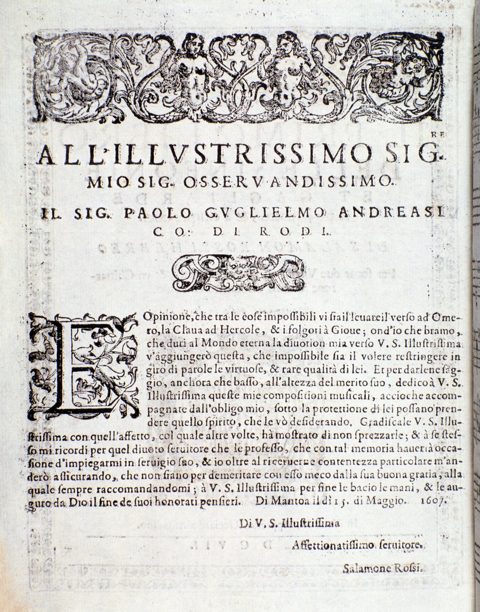 Première page de Primo libro di sinfonie e gagliarde, par Salomone Rossi - Anonymous Anonymous