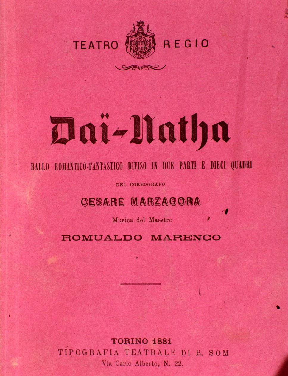 Première page de la partition Dai-Natha, ballet de Romualdo Marenco - Anonymous Anonymous