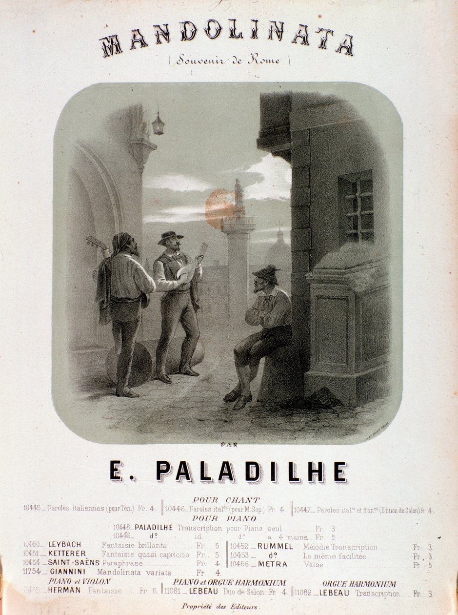 Frontispice de la partition musicale de Mandolibata par E Paladilhe - Anonymous Anonymous