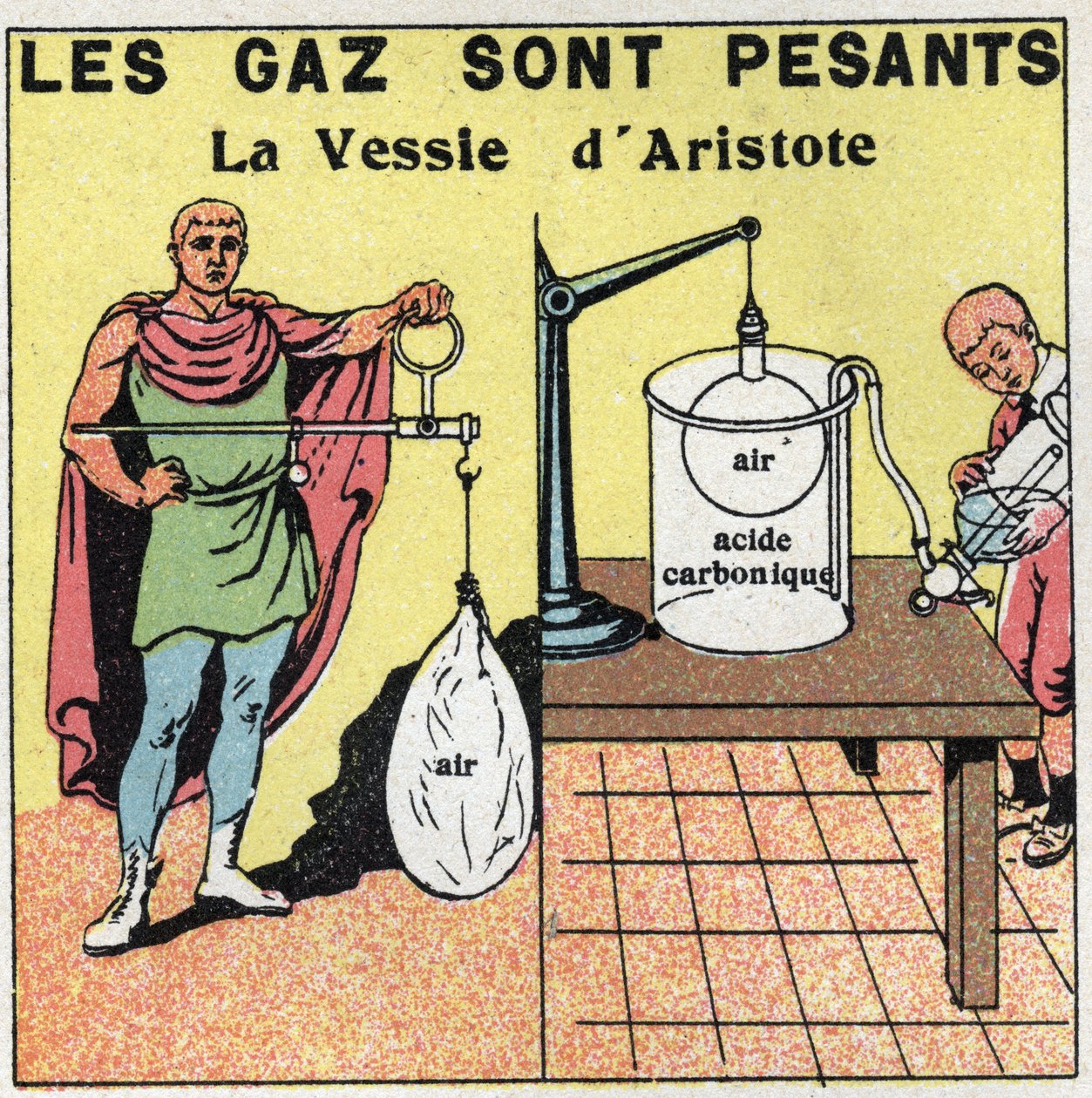 Pression des gaz : les gaz sont lourds. Expérience de la vessie d