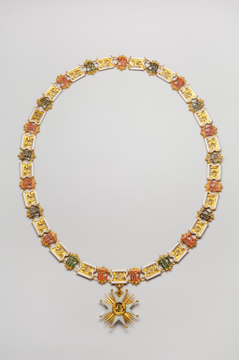 Royaume de Bavière - Ordre de Saint Hubert: collier porté par Luitpold, Duc en Bavière (1890-1973) - Fin du 18ème siècle - Or et Émaux - Collier: L 122 cm; poids 460 g (pendentif inclus) - Pendentif: D 7,5 cm - Collection privée - Anonymous Anonymous