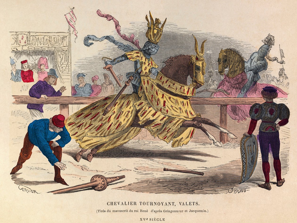 Chevaliers et valets à un tournoi à Paris au 15e siècle - Anonymous Anonymous
