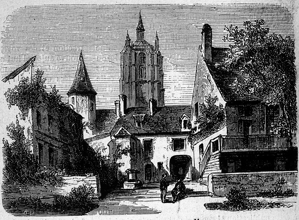 La maison au Mans par Paul Scarron (1610-1660), écrivain français. Gravure du 19e siècle. - Anonymous Anonymous