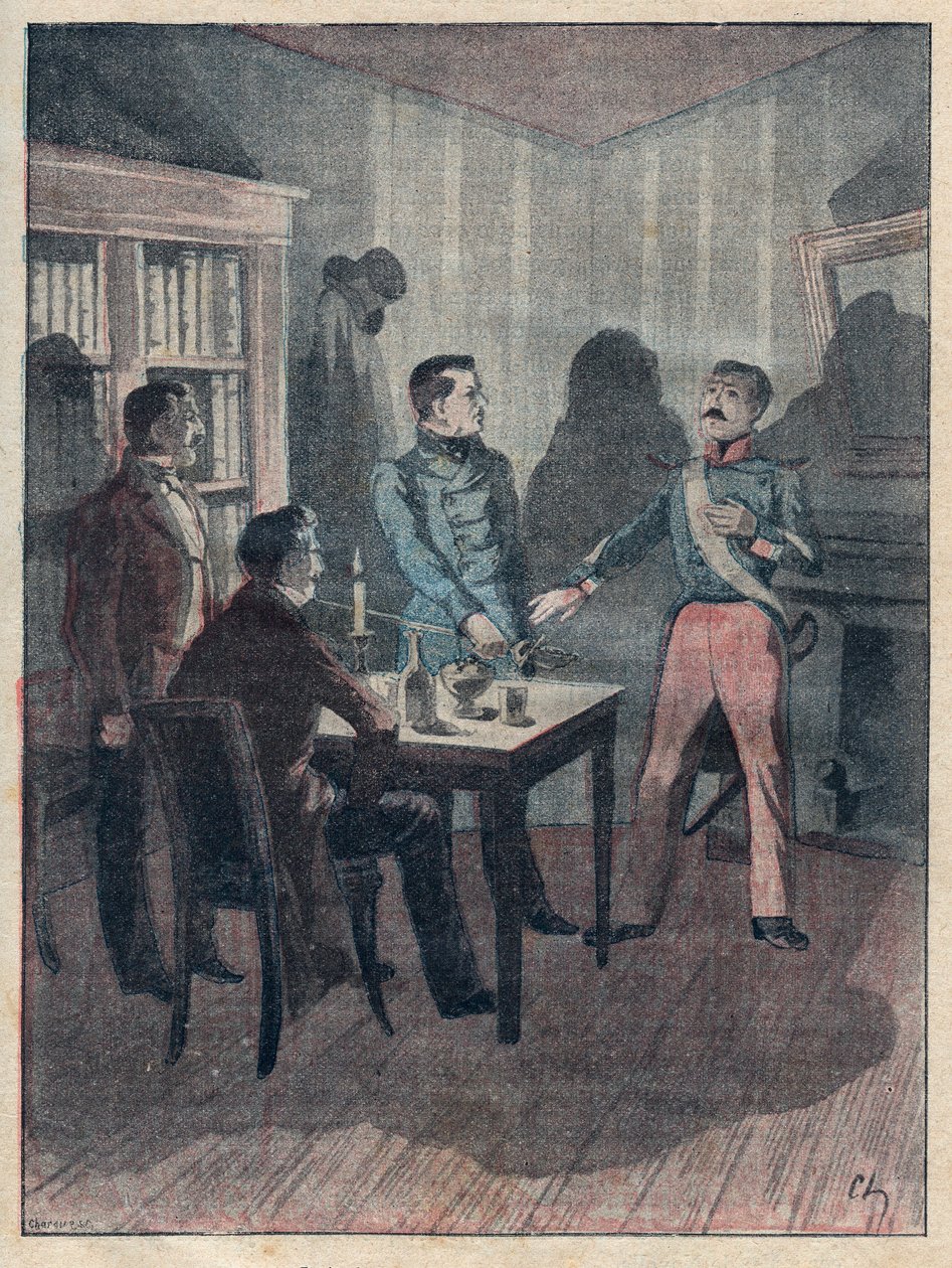 Le jurement par Bories - gravure dans Les quatre sergents de La Rochelle grand récit historique et dramatique par Jules Beaujoint - vers 1900 - Anonymous Anonymous
