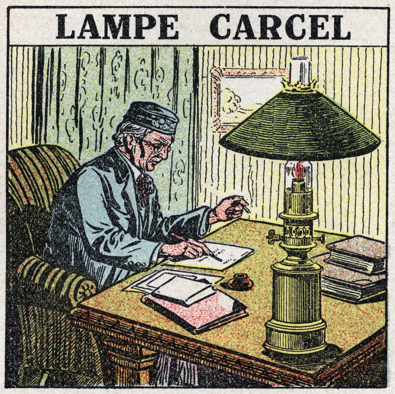 Sources de lumière : lampe Carcel, inventée par Guillaume Carcel (1750-1812) et utilisant de l