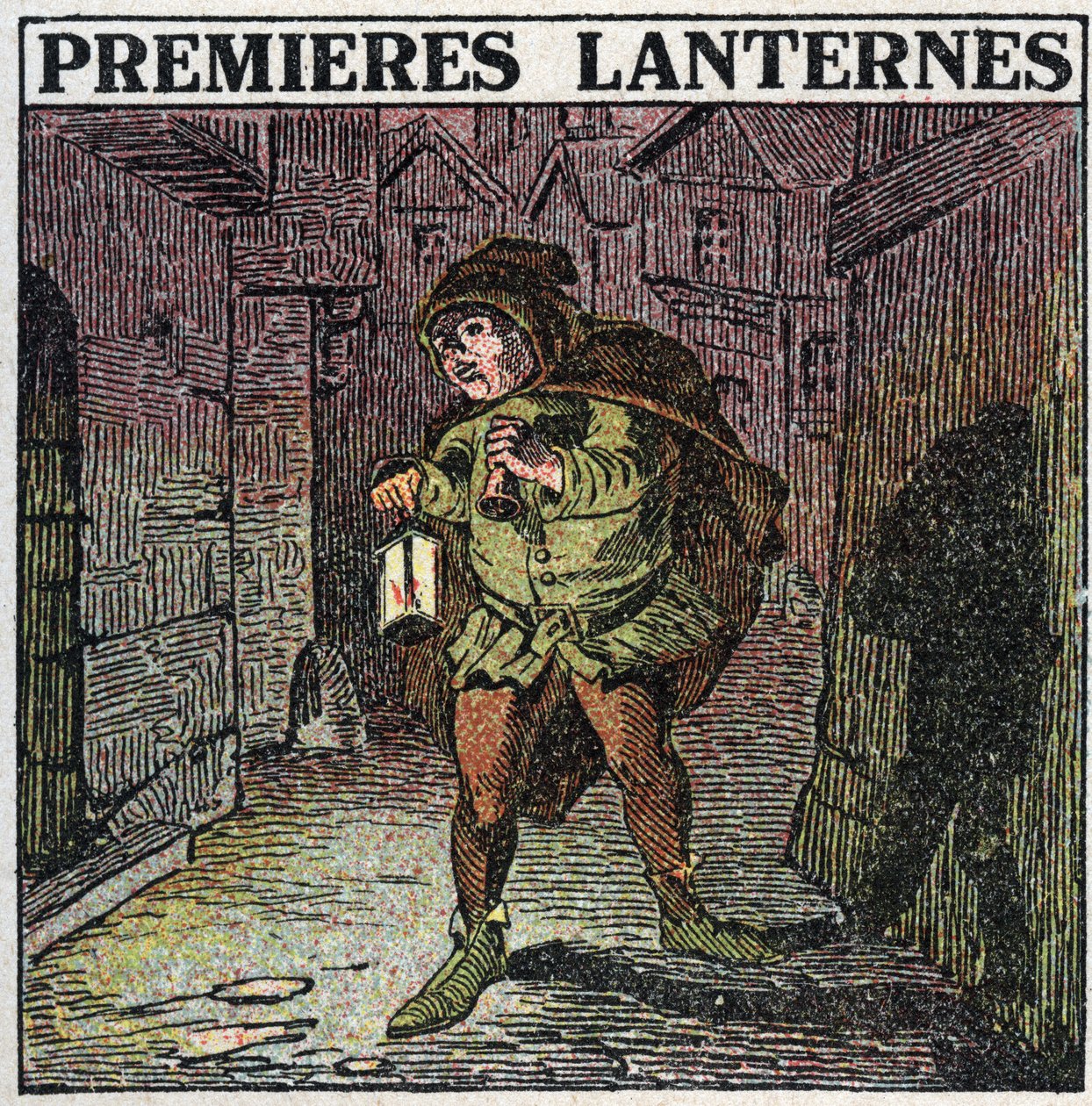 Sources de lumière : les premières lanternes au début du Moyen Âge. Illustration anonyme de 1925. Collection privée. - Anonymous Anonymous