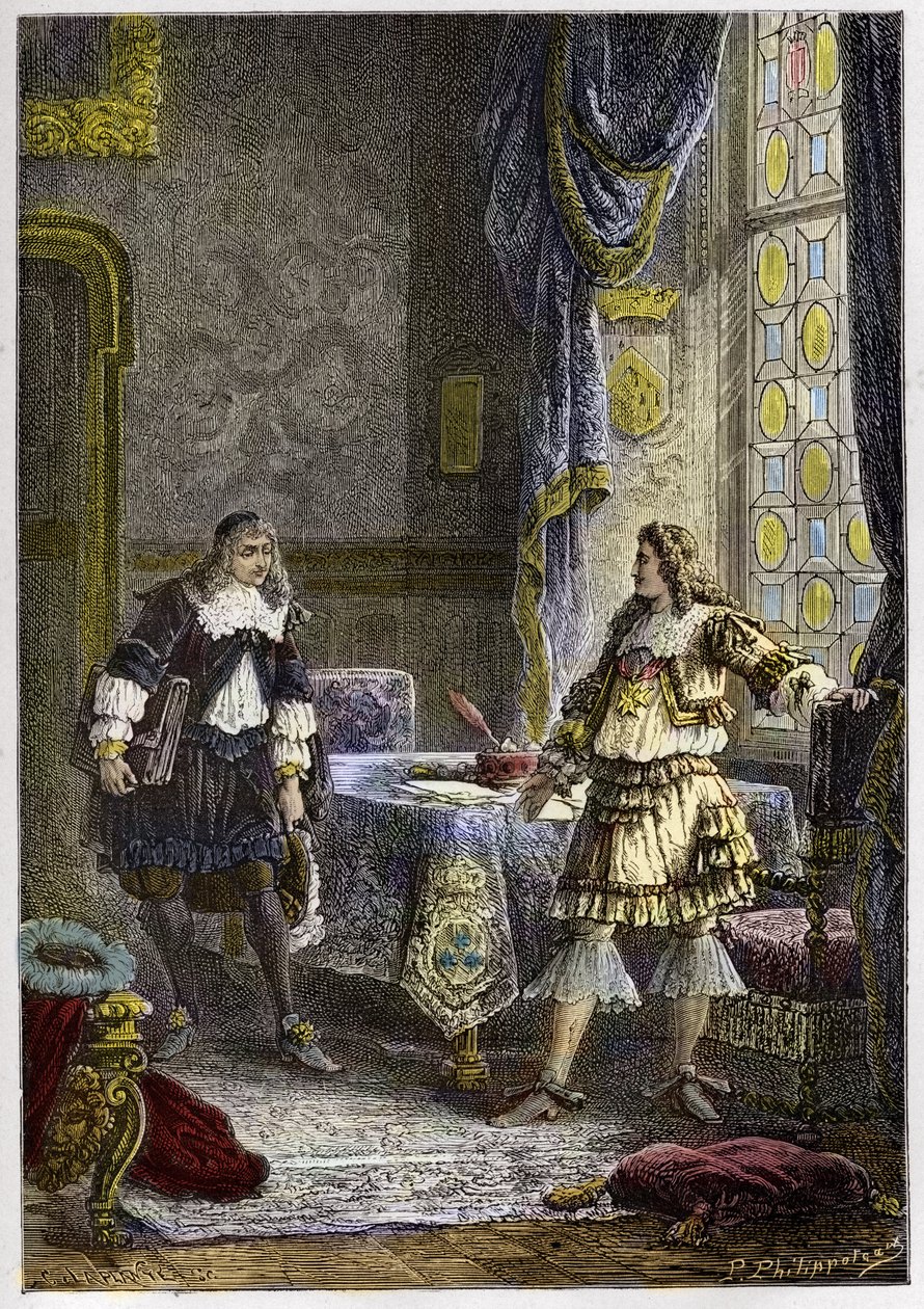 Louis XIV congédie Nicolas Fouquet - gravure de "L
