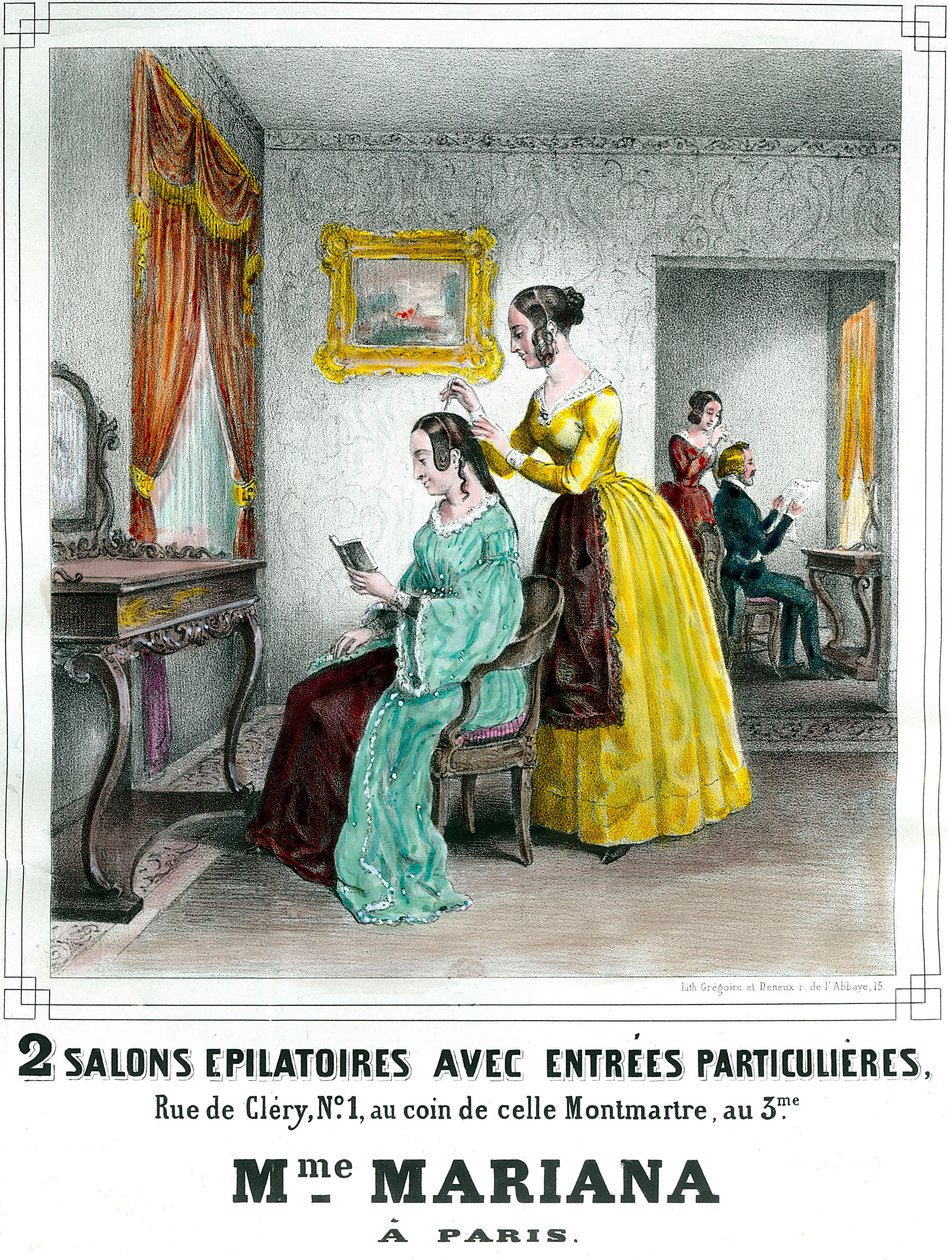 Salon de beauté de Madame Mariana affiche publicitaire du 19ème siècle Collection privée - Anonymous Anonymous