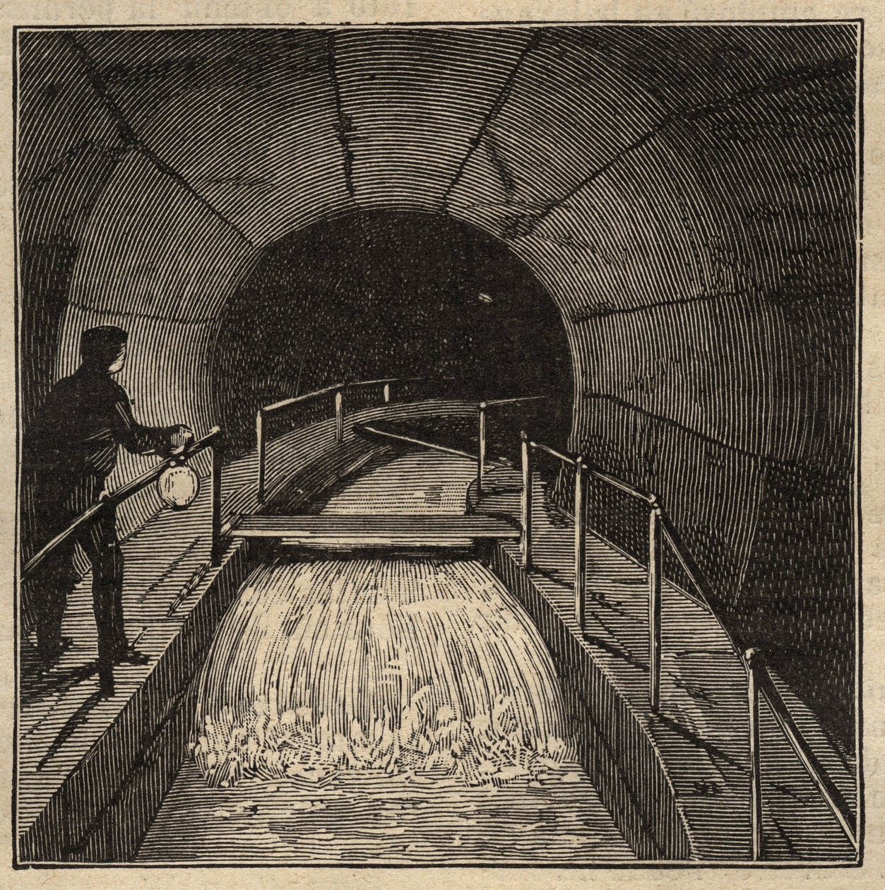 Réservoir de Ménilmontant - Paris - 1890 - gravure 1890 - Anonymous Anonymous