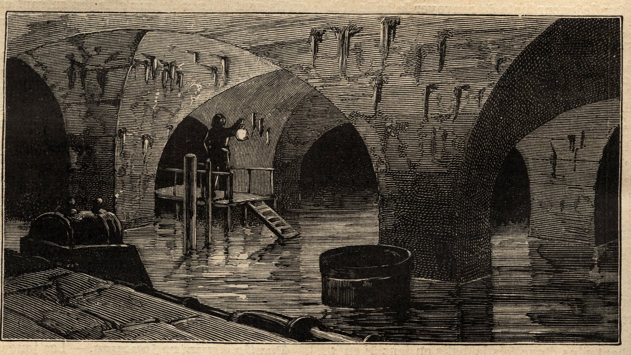 Réservoir de Ménilmontant - Paris - 1890 - gravure 1890 - Anonymous Anonymous