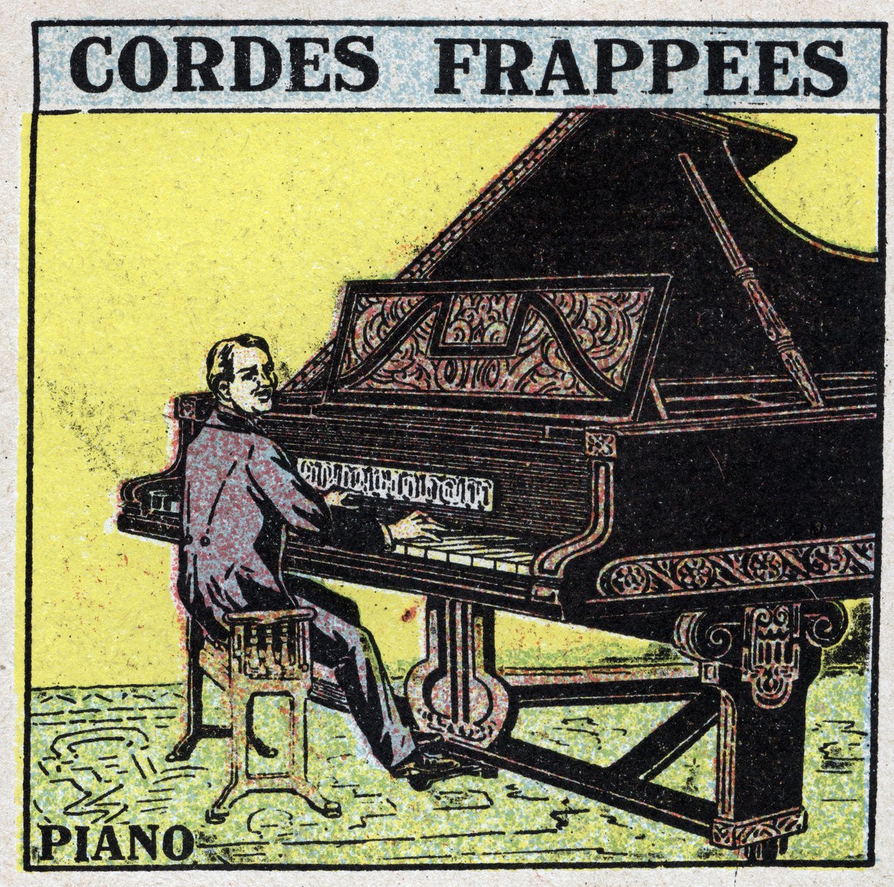 Instruments de musique : instruments à cordes frappées. Un pianiste. Illustration anonyme de 1925. Collection privée. - Anonymous Anonymous