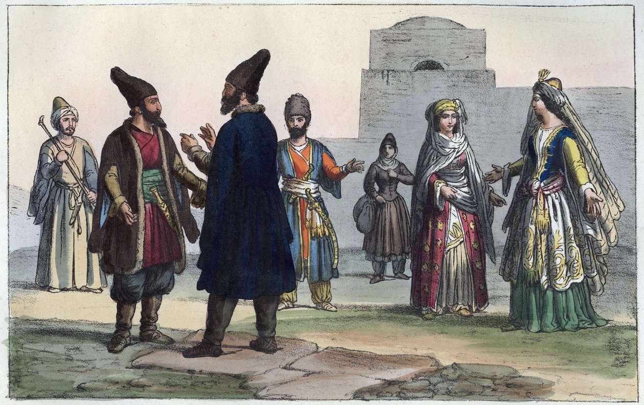 Vêtements persans au XIXe siècle (gravure de 
