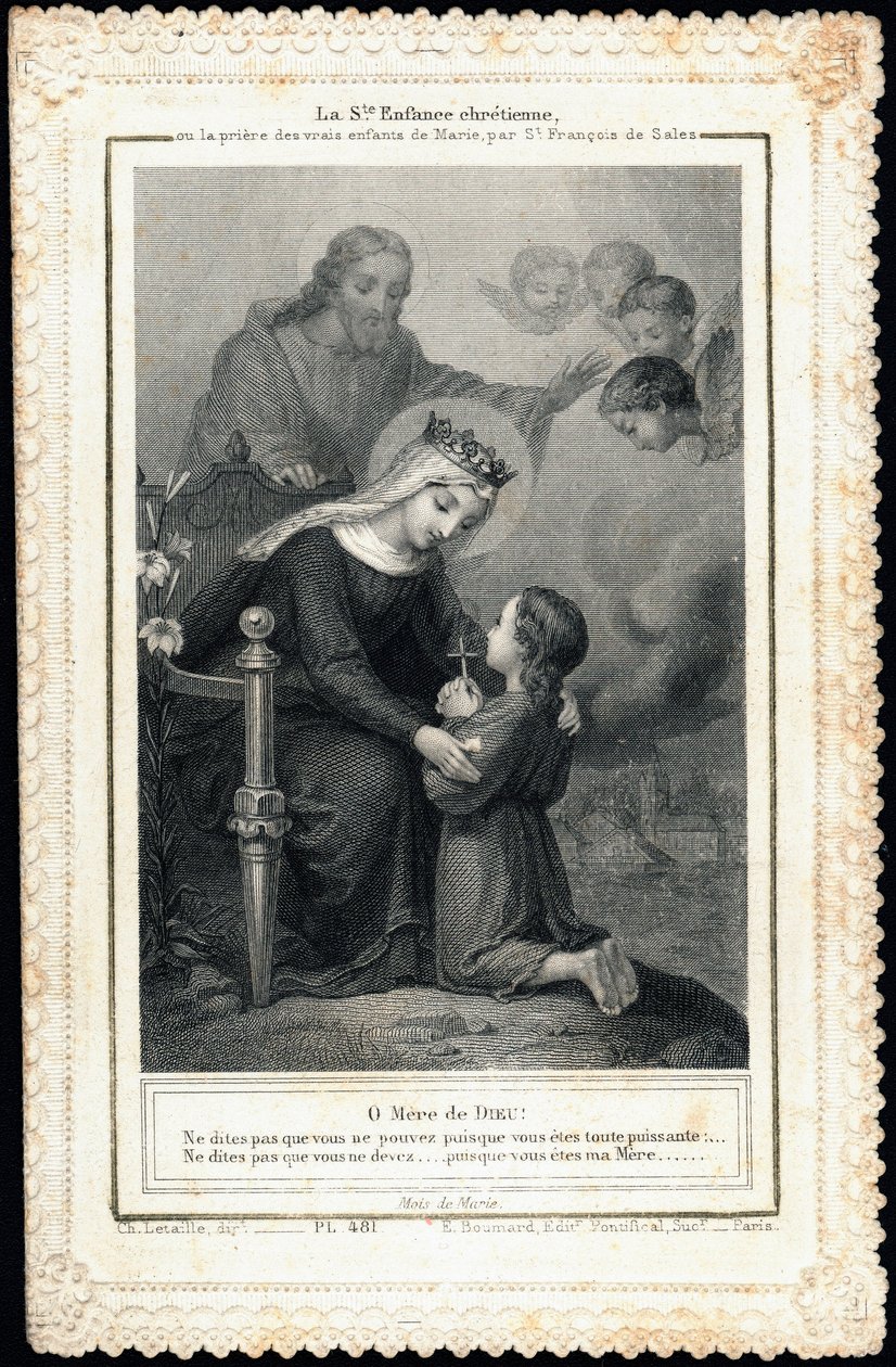 Image pieuse : Sainte enfance chrétienne, ou la prière des vrais enfants de Marie, par Saint François de Sales - Anonymous Anonymous
