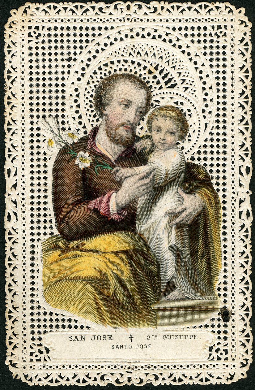 Image pieuse : Saint Joseph et Jésus - Anonymous Anonymous