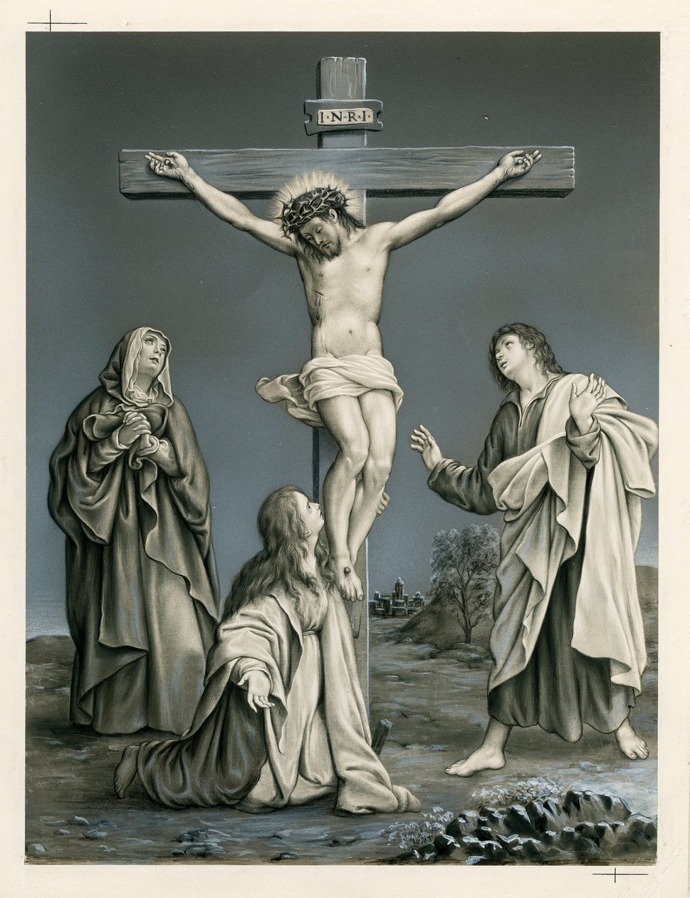 Image pieuse : la crucifixion (gravure) - Anonymous Anonymous