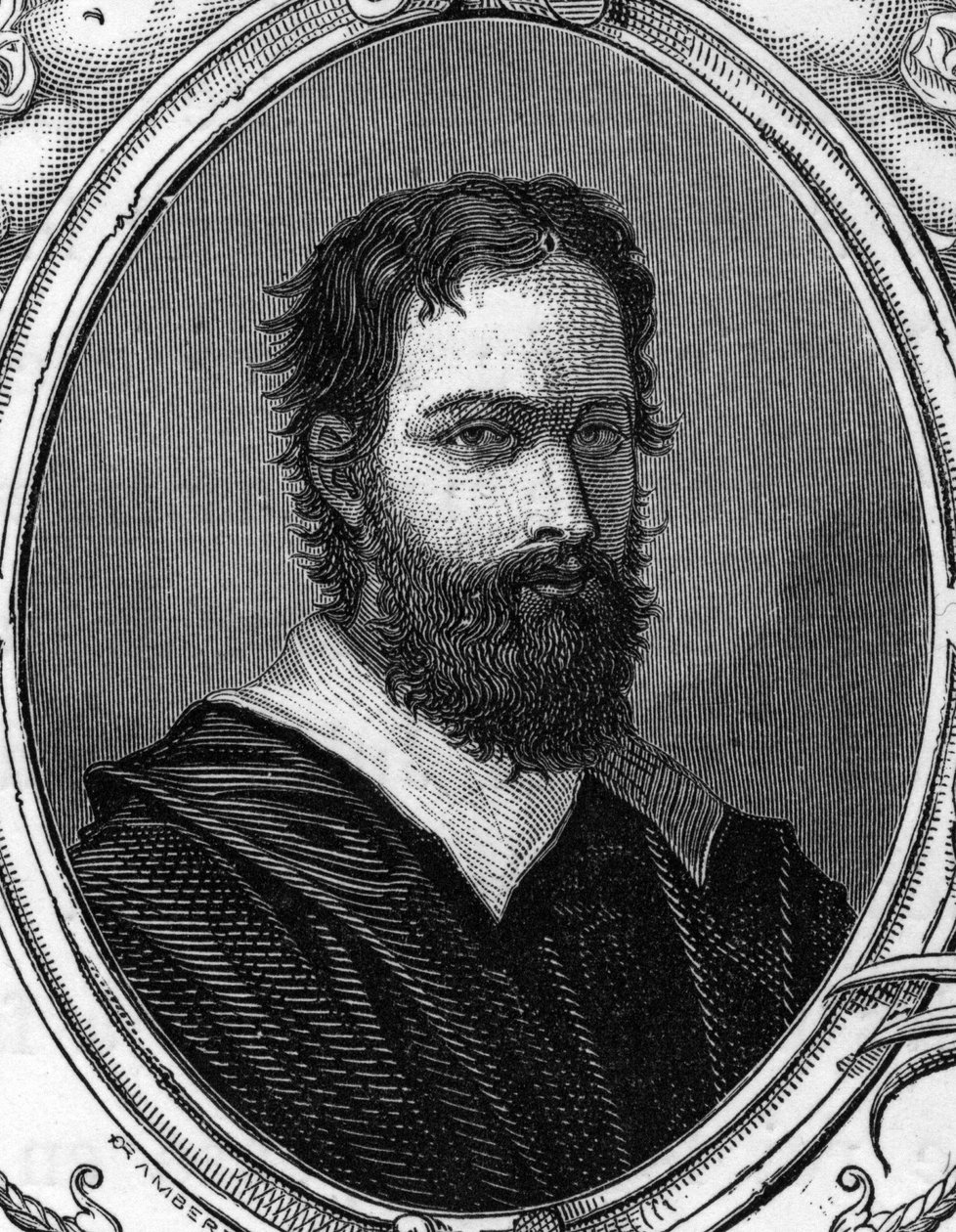 Portrait de Bartolomeo Ramenghi Bagnacavallo (ca. 1484-1542), peintre italien. Gravure de 1859 dans « les galeries de l