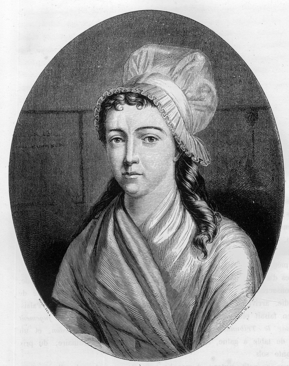 Portrait de Charlotte Corday (1768 - 1793) - Gravure de 1863 dans « Le Livre Rouge - Histoire De L
