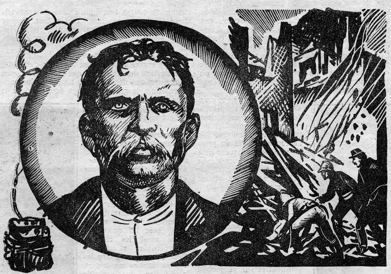 Portrait de François Claudius Koenigstein dit Ravachol (1859-1892), terroriste et anarchiste. Illustration tirée de « Le petit journal illustré » 1931 - Anonymous Anonymous