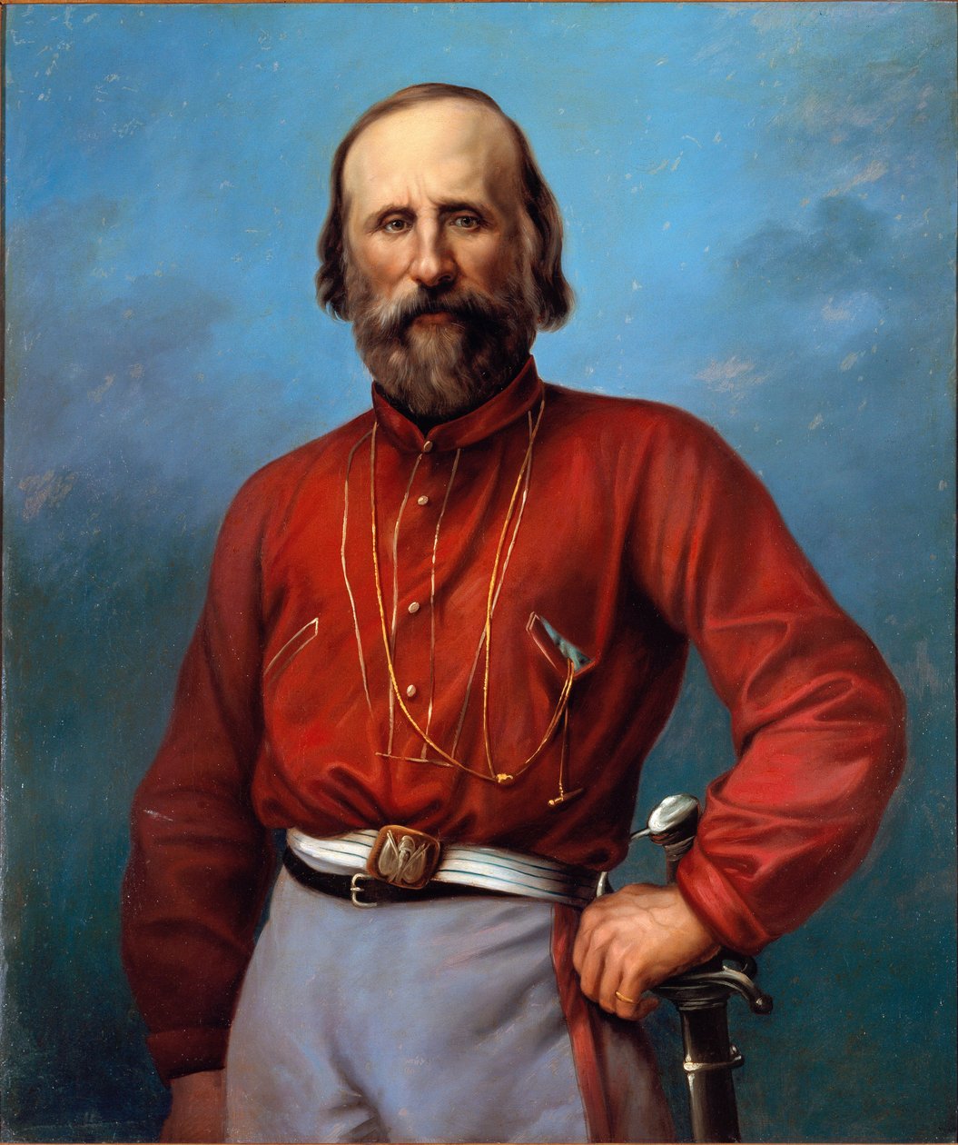 Portrait de Giuseppe Garibaldi (1807-1882). Peinture anonyme du 19e ...