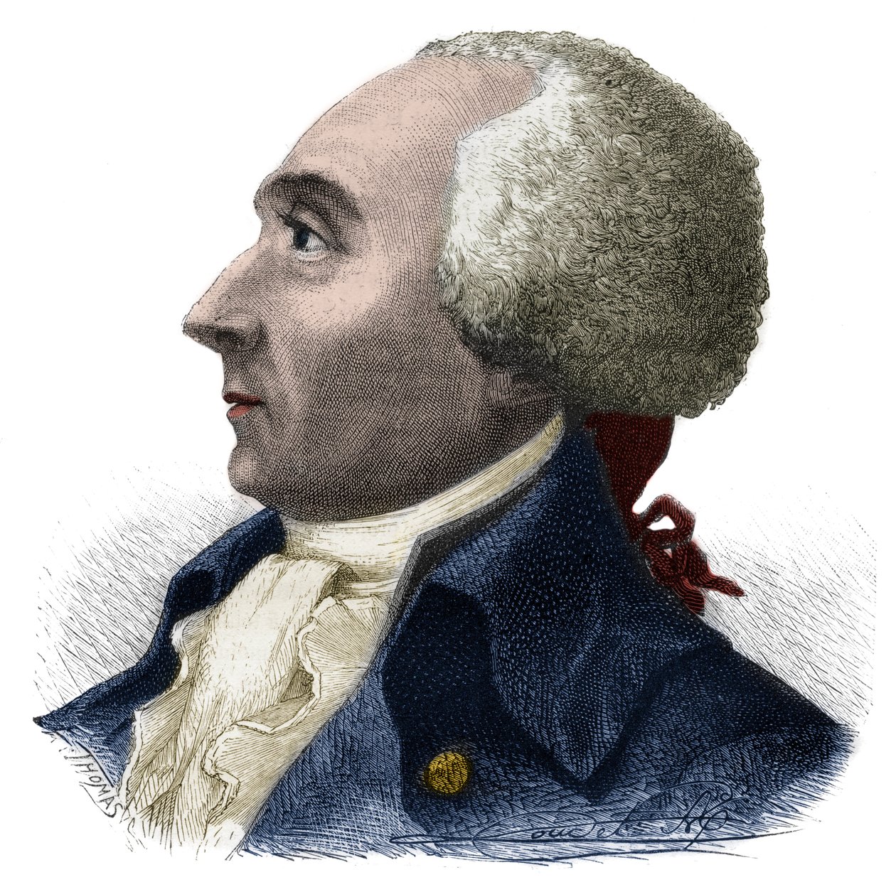 Portrait de Jacques René Hébert (1757-1794) journaliste et homme politique français - Gravure dans « Histoire des Girondins » par Alphonse de Lamartine (1790-1869) 1865-1866 - Collection privée - Anonymous Anonymous