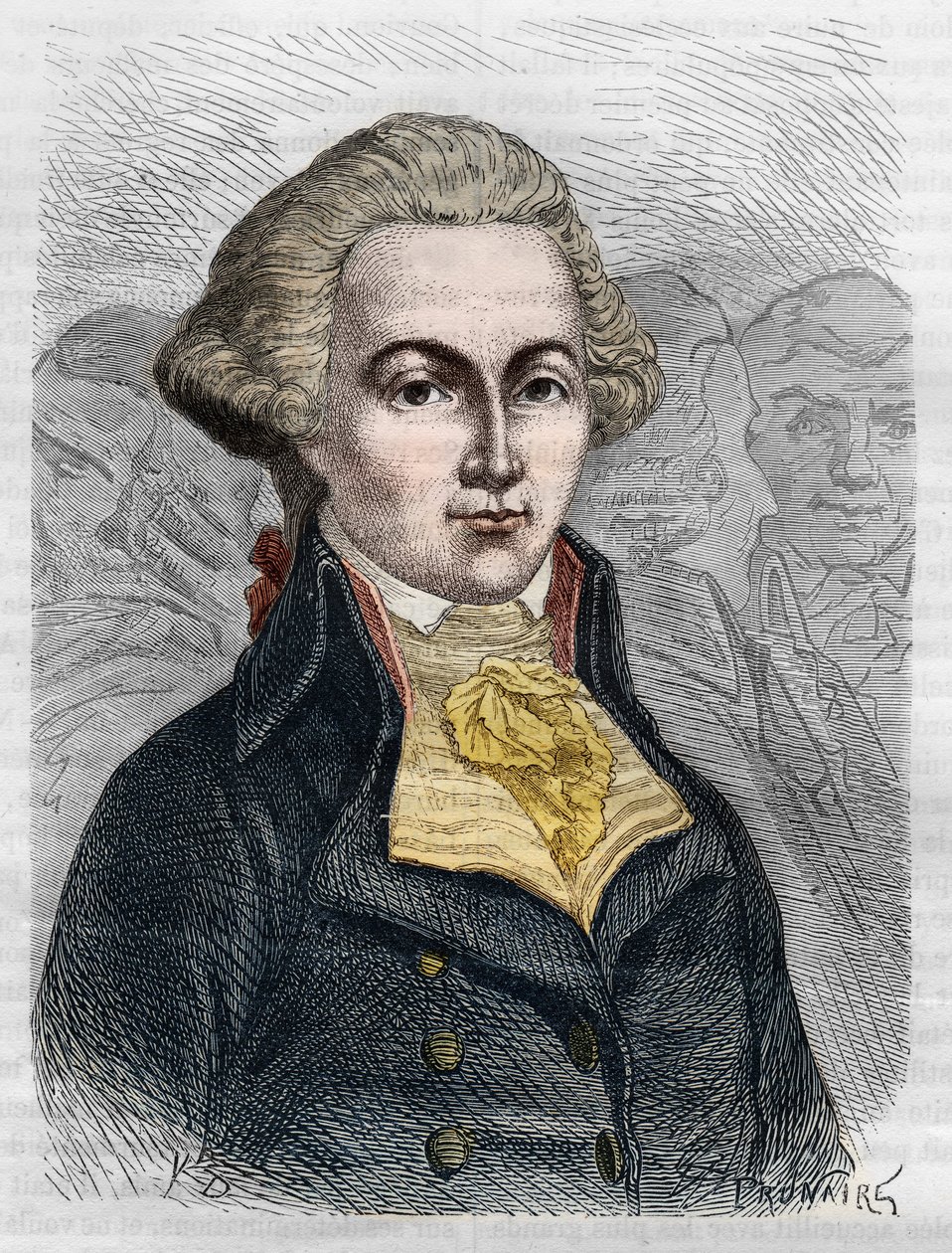 Portrait de Marguerite Élie Guadet, homme politique français (1758-1794). Gravure de 1866 dans « Histoire de la Révolution française » par Adolphe Thiers. Collection privée. - Anonymous Anonymous