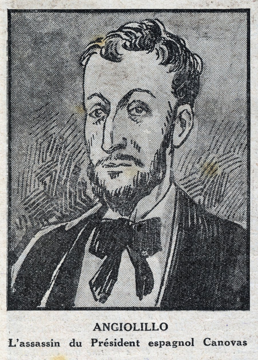 Portrait de Michele Angiolillo Lombardi dit Jose Sants ou Rinaldini, anarchiste italien (1871-1897) assassin du président du Conseil espagnol, Antonio Canovas del Castillo (1828-1897) - Anonymous Anonymous